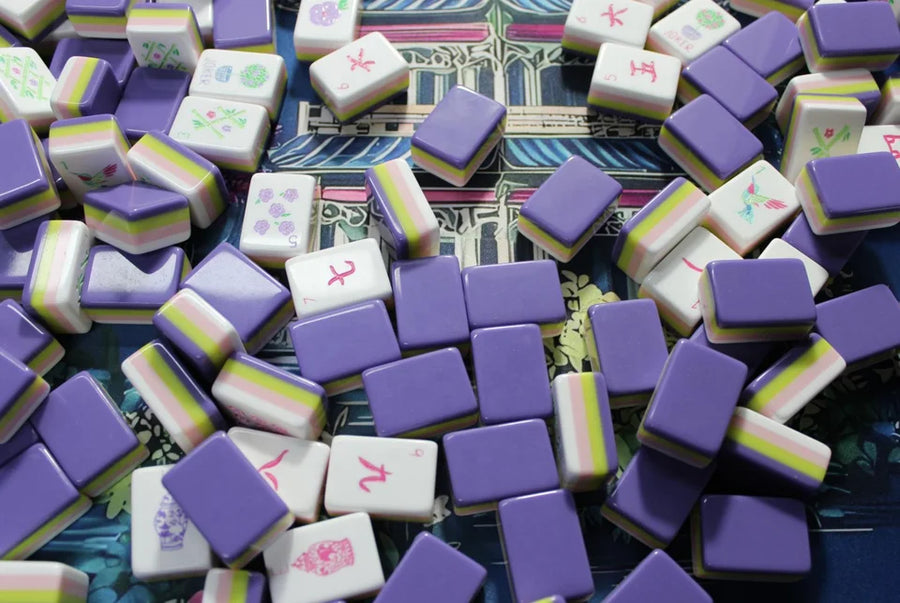 American Mahjong Set, 160 Large 32 mm Acrylic Tiles with Mat and Carrying Case, view 3