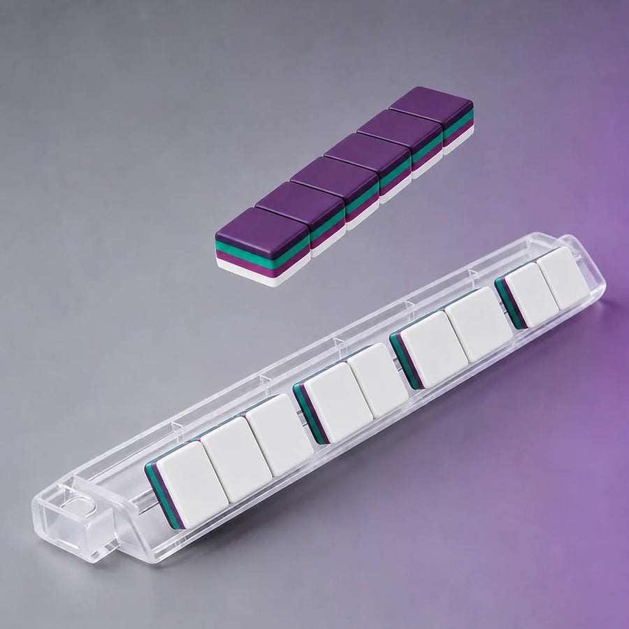 American Mahjong Set, 160 Engraved Tiles, 4 Layer Acrylic, Purple