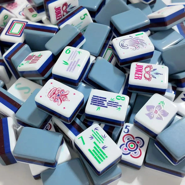 American Mahjong Set, Carved 4 Layer Acrylic Tiles for Indoor Games