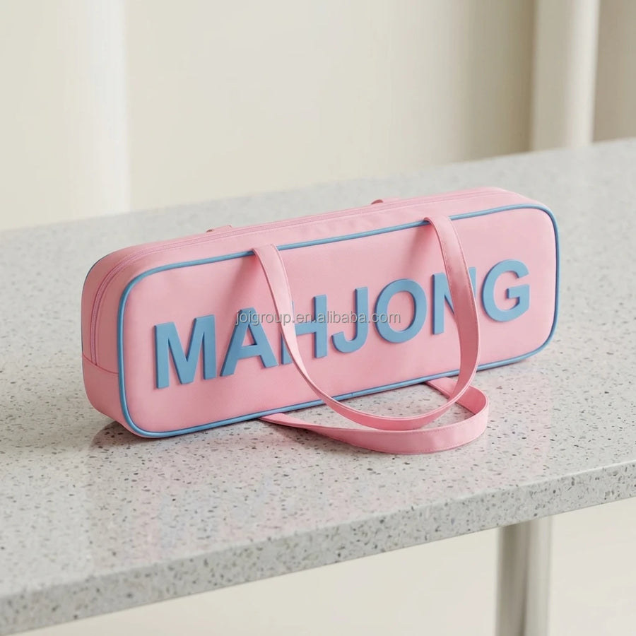 Mahjong Carrying Case with 4 Rack Slots and Mat Holder, Large Capacity Bag, view 10