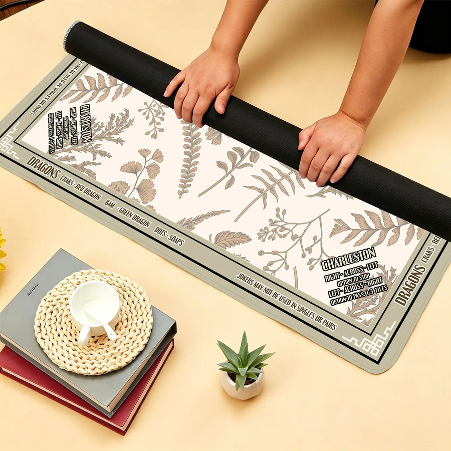 American Mahjong Mat, 33 x 33 Inch Natural Rubber, Non-Slip, Heat Insulating, Chinese Style, view 2