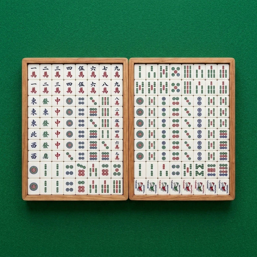 American Mahjong Set, 166 Engraved Acrylic Tiles with Carrying Case and Accessories
