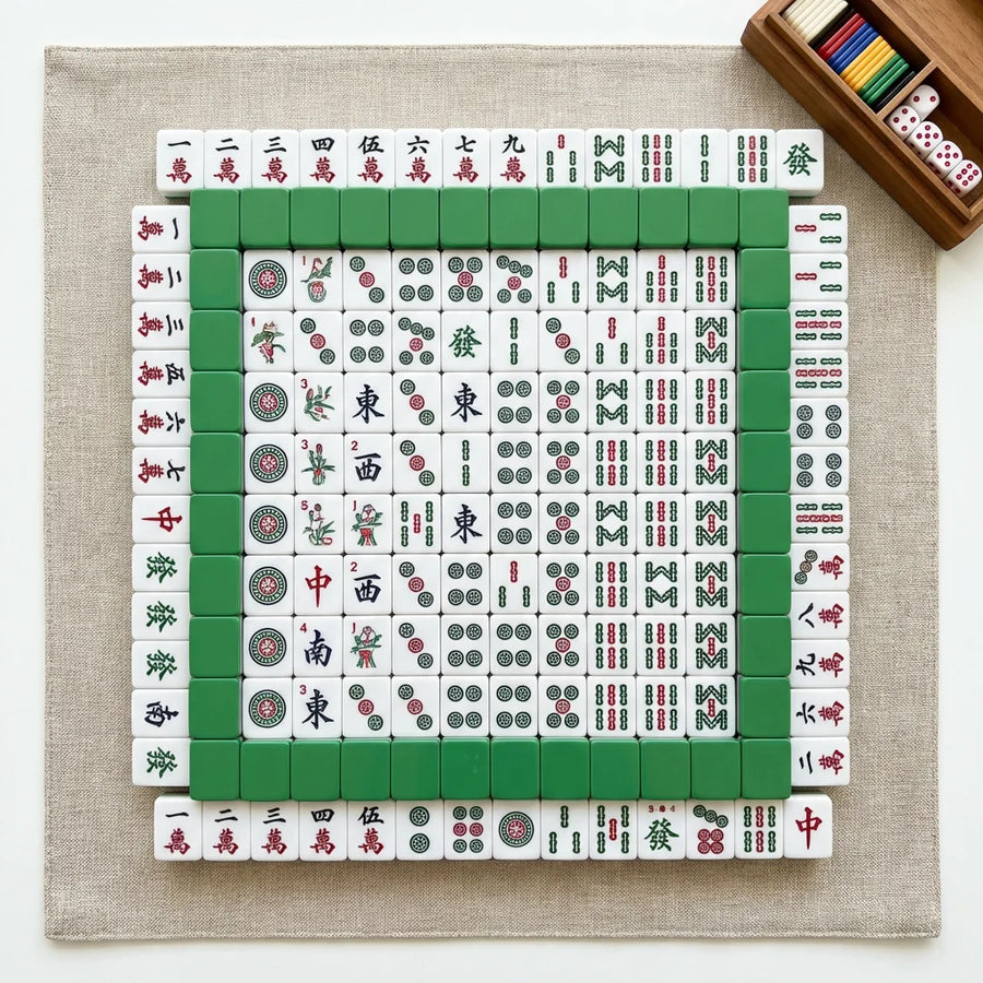 American Mahjong Set, 166 Engraved Acrylic Tiles with Carrying Case and Accessories, view 4