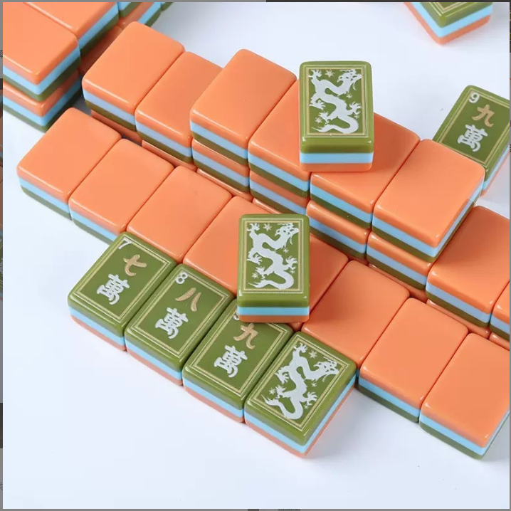 American Mahjong Set with Case, 160 Tiles, 4 Layer Travel Tiles, Green, view 4