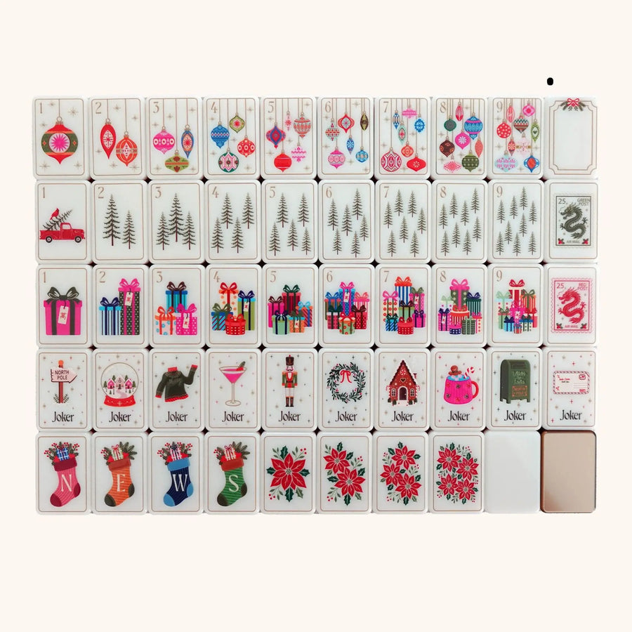 American Mahjong Set, Christmas Design, 4 Layer Acrylic Tiles, Multiple Styles, view 4
