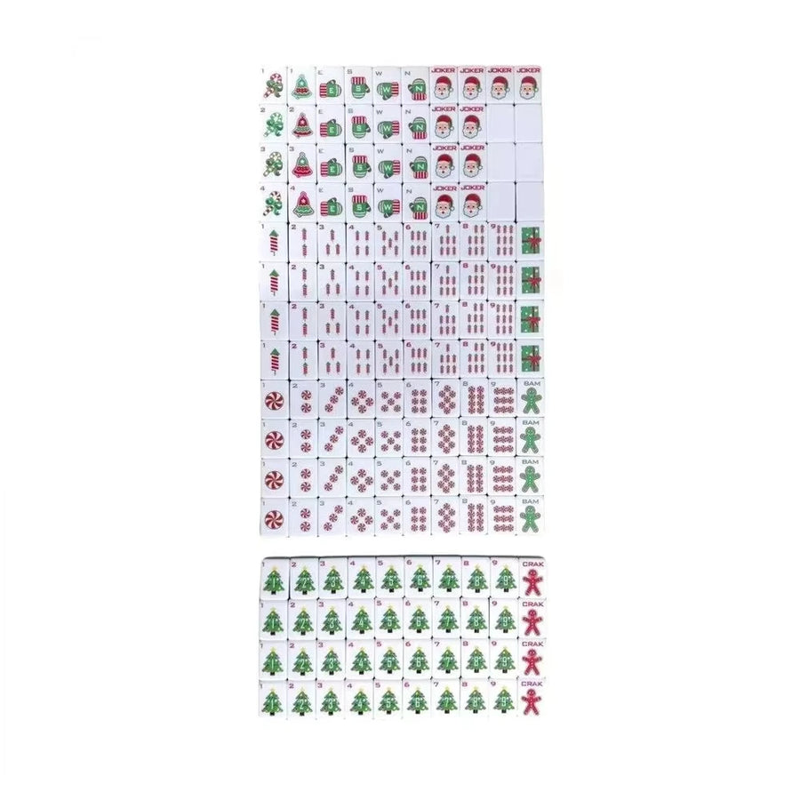 Mahjong Tiles, 160 Pieces, 30 x 23 x 13 mm Acrylic, Christmas Gingerbread Man, Santa and Tree, view 6