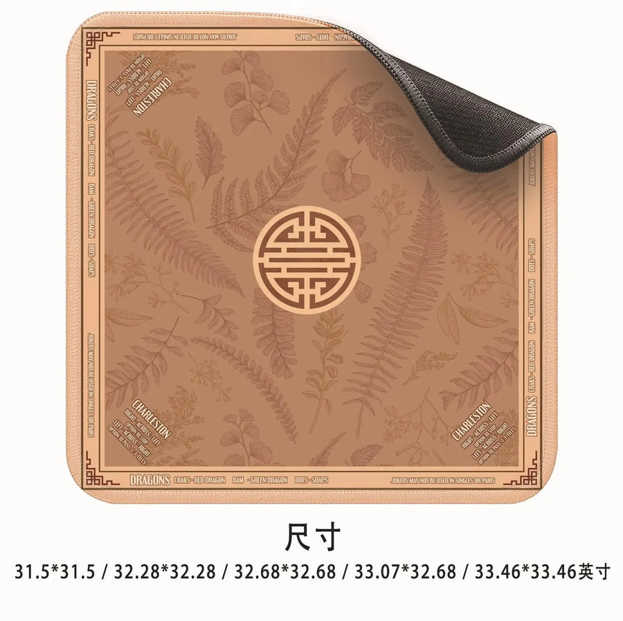 American Mahjong Mat with Printed Game Layout, Stitched Edge Square Natural Rubber, Non-Slip, view 9