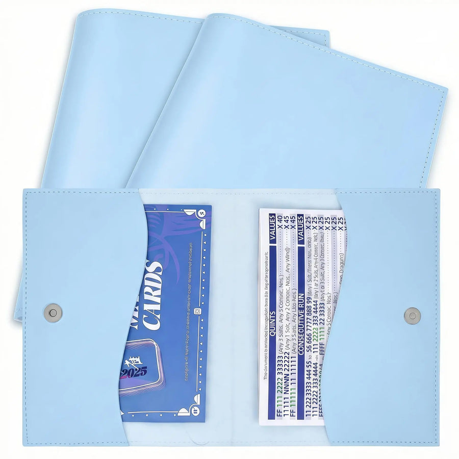 American Mahjong Card Storage Pouch, PU Leather Carrying Case with Magnetic Closure