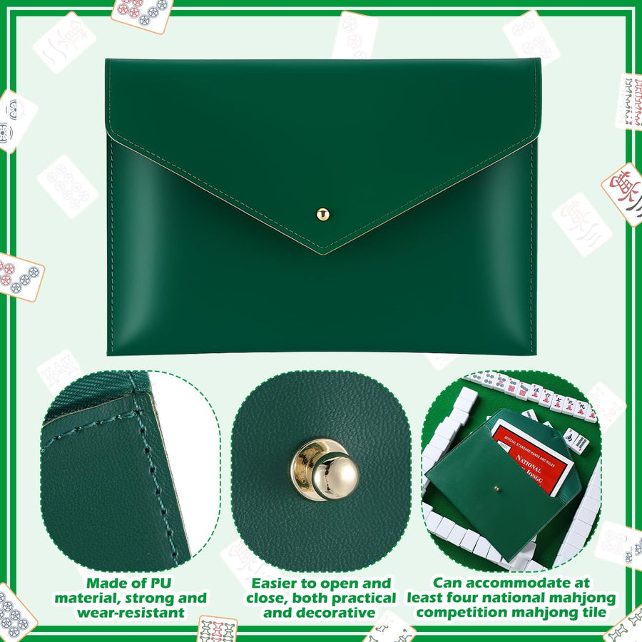 Mahjong Card Folio Sleeve, PU Leather Envelope Holder for Cards and Scorecards, view 5