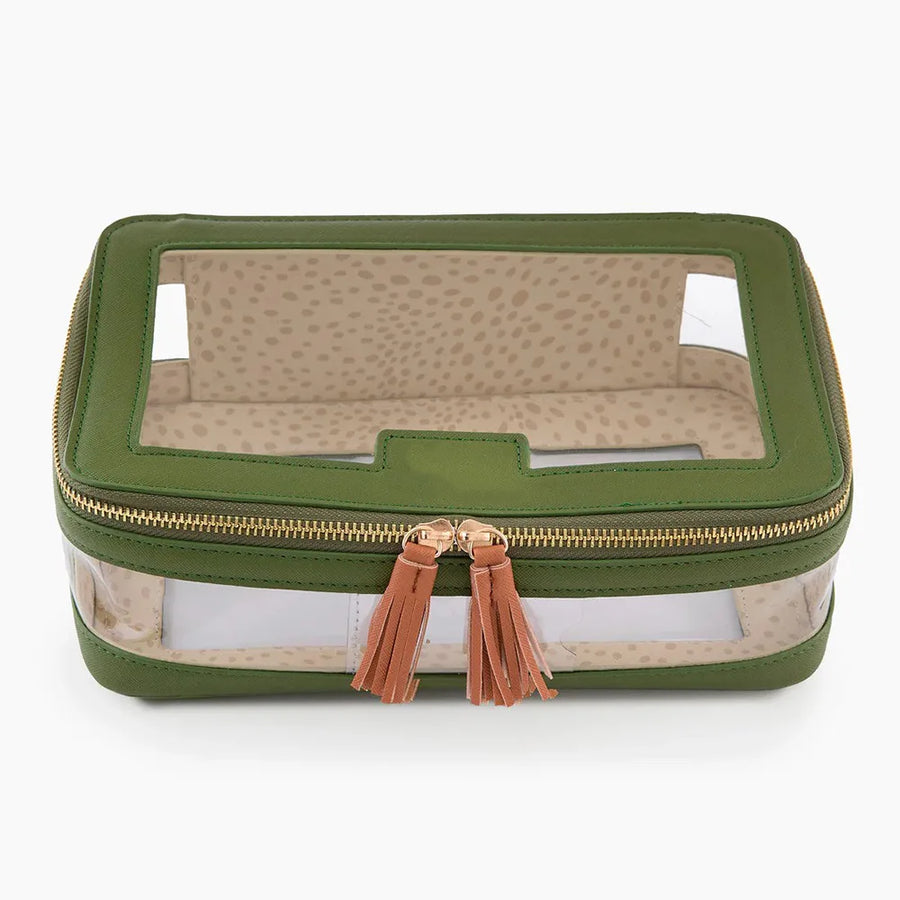 American Mahjong Tile Storage Bag, Clear Printed Makeup Bag Style Pouch, view 5