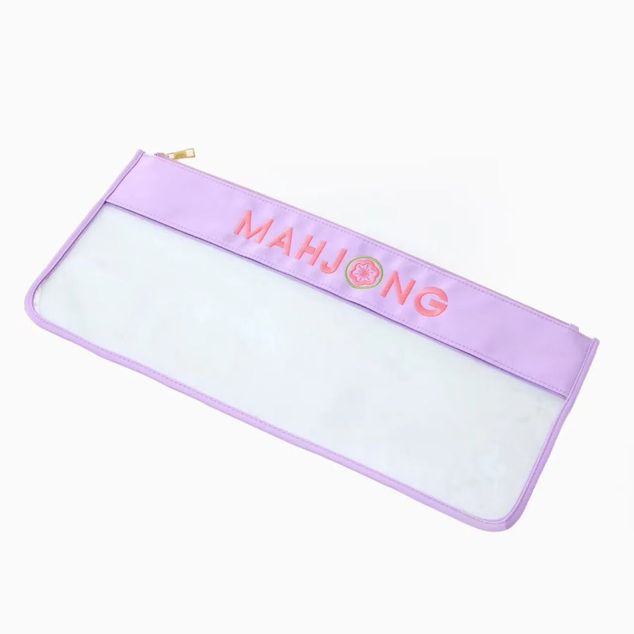 Mahjong Storage Bag with Embroidered Letters, Large Capacity Portable Travel Bag