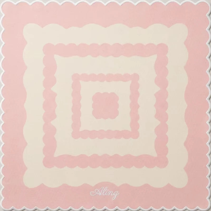 Mahjong Game Mat, 31.5 x 31.5 Inch (80 cm) Foldable Rubber, Pink Lines Design, view 8
