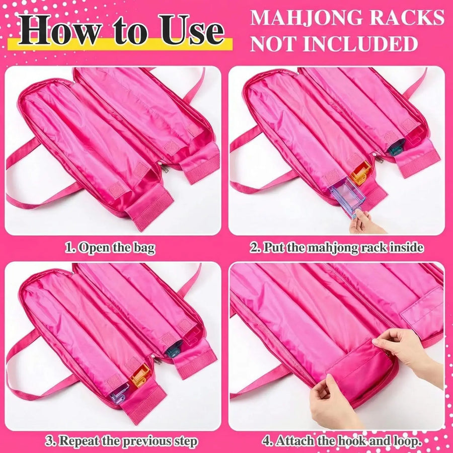 Mahjong Storage Bag, Large Capacity Waterproof Travel Bag with Compartments, Doubles as Makeup Bag, view 3