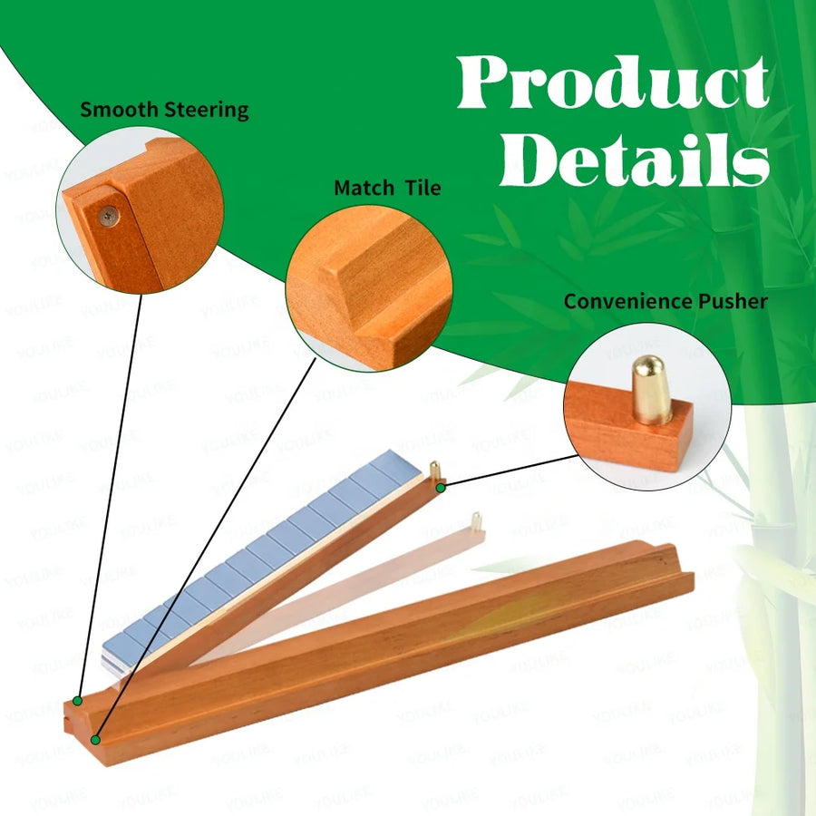 American Mahjong Racks with Pushers, Set of 4, 18 Inch Magnetic Pine Wood, view 5