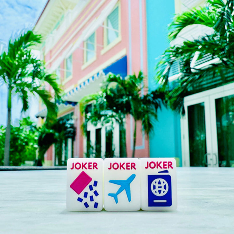 American Mahjong Tile Set, Mini Size, Travel Vehicle Jokers and Floral Pattern, Engraved Acrylic, view 4