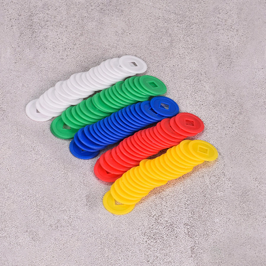 American Mahjong Accessories, Indicator Tiles with 3 Dice and Five Color Plastic Chips, view 3