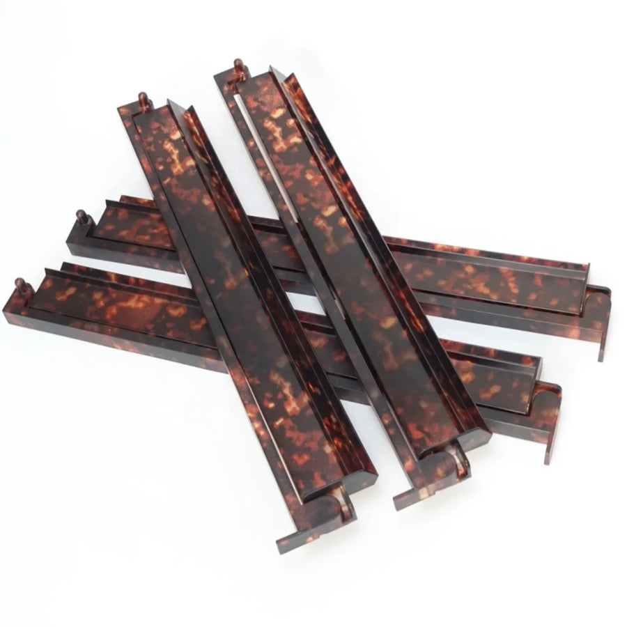 American Mahjong Racks with Pushers, Set of 4, 17.5 Inch Tortoiseshell, view 4