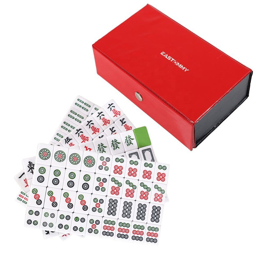 American Mahjong Set, 160 Engraved Hand Polished Melamine Tiles, Solid Green, view 6
