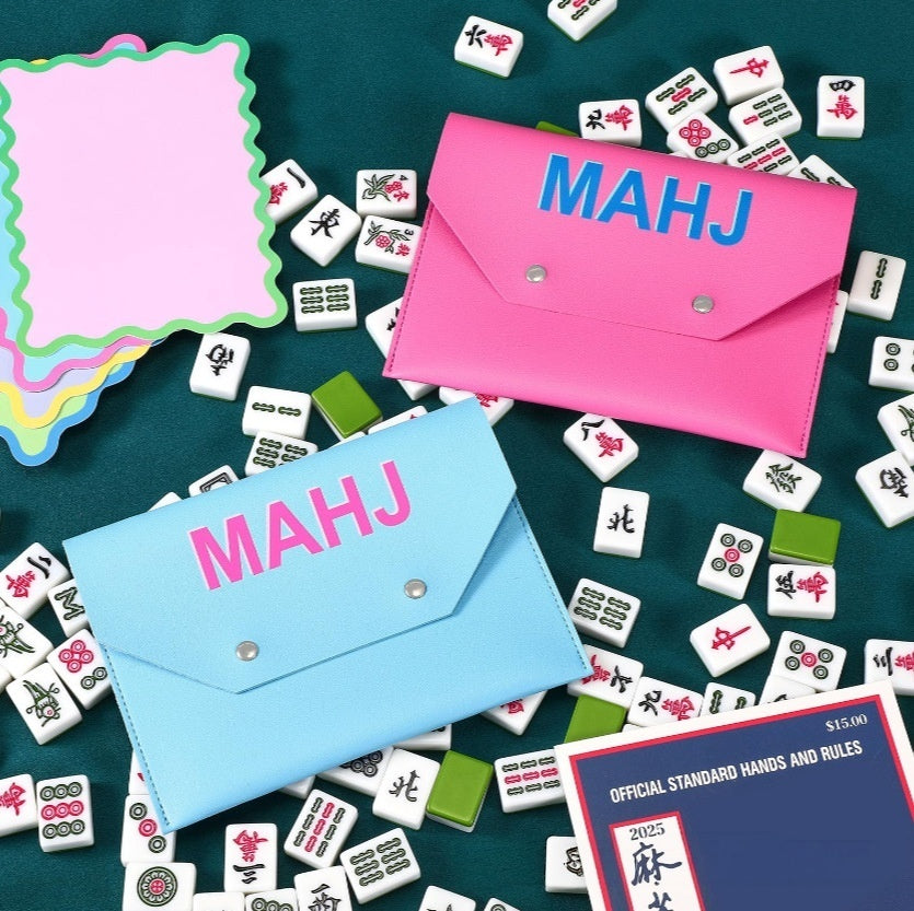 Mahjong Card Holder Pouch with Magnetic Closure, Portable Travel Bag, Multi-Color, view 2