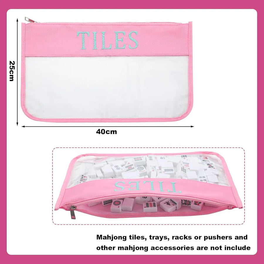 Mahjong Storage Bag Set, Foldable Canvas Tote, Large Capacity Portable Travel Bags, view 3