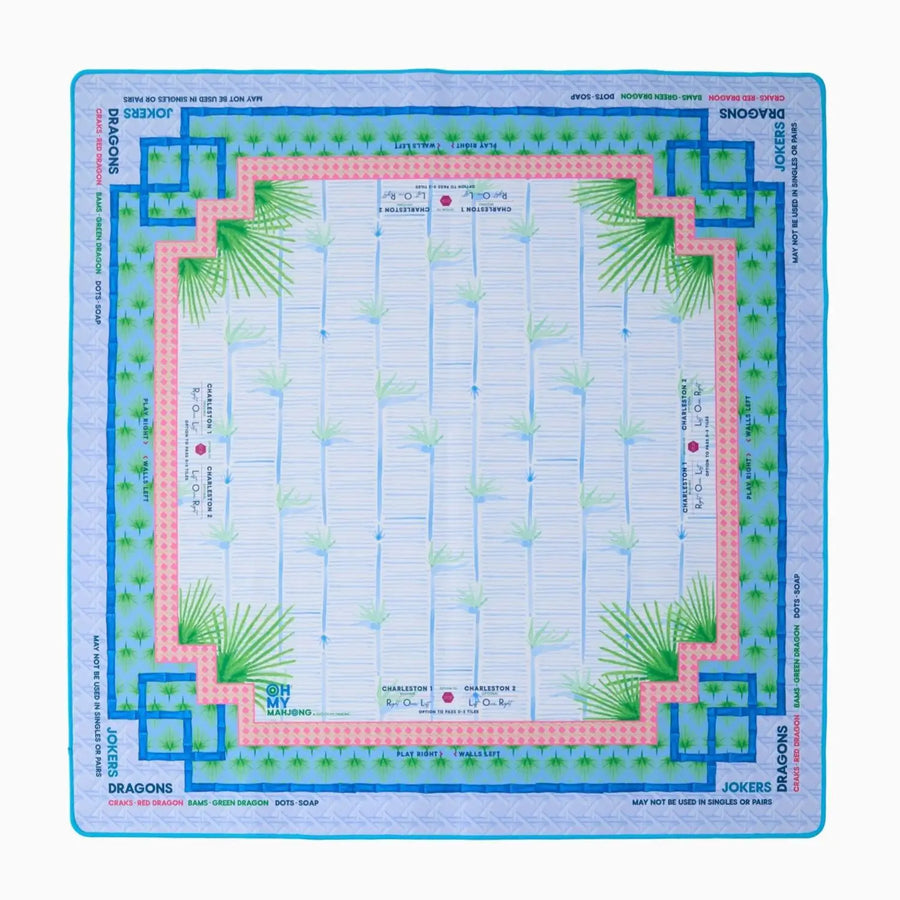 Mahjong Mat, 31.5 x 31.5 Inch (80 cm) Natural Rubber, Non-Slip, Noise Reducing, Preppy Style