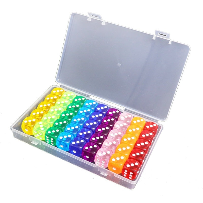 Mahjong Dice, Transparent Multi-Color Crystal Acrylic Square Dice, Boxed, view 5