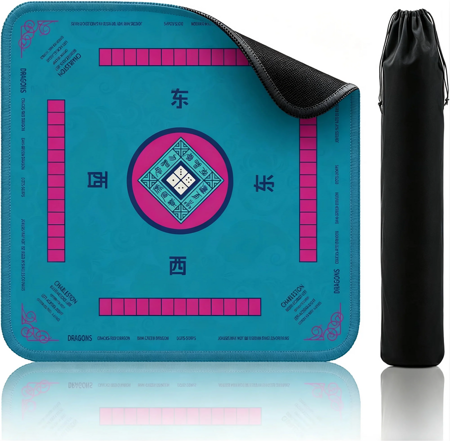 American Mahjong Table Mat with Carrying Bag, Rubber, Non-Slip, Quiet, Non-Staining