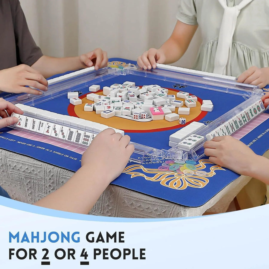 Mahjong Tile Storage Bag, Vintage Pattern Portable Handbag, Large Capacity, view 5