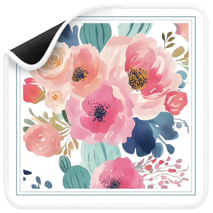 Mahjong Table Mat, Rubber, Non-Slip, Noise Reducing, Water Resistant, Floral Pattern, view 7