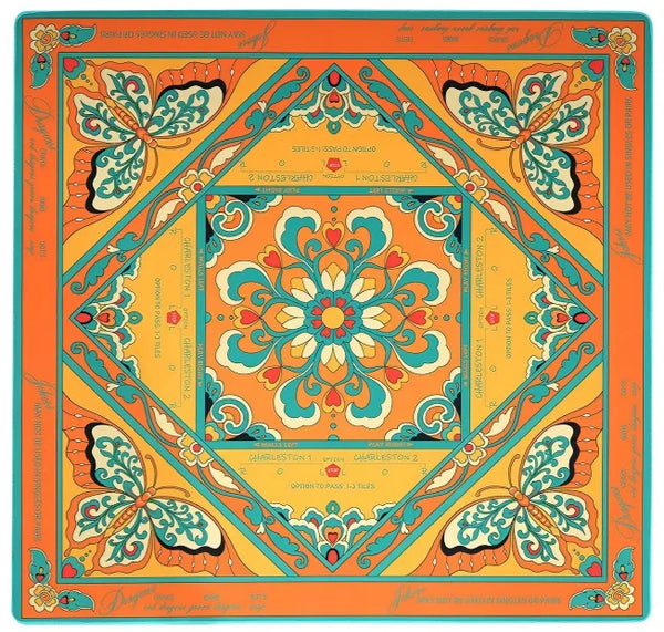 American Mahjong Mat, 31.5 Inch Cushion Mat for Mahjong Tiles, Orange