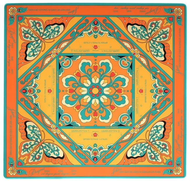 American Mahjong Mat, 31.5 Inch Cushion Mat for Mahjong Tiles, Orange