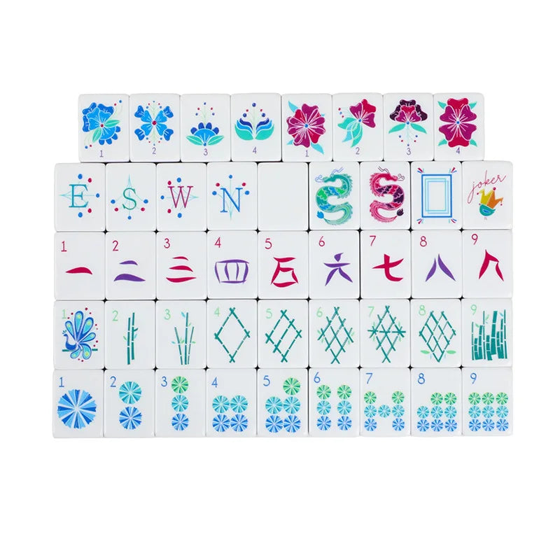 American Mahjong Set with Jokers, 4 Layer Lake Blue Acrylic Tiles, Boxed, view 5