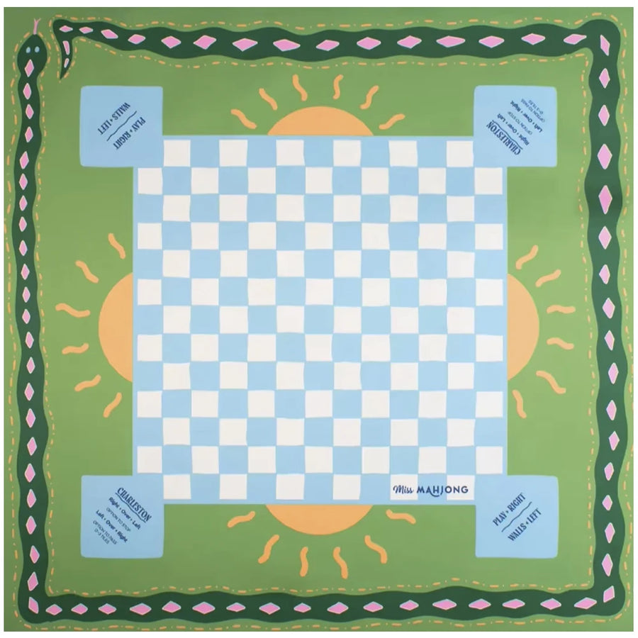 Mahjong Mat, 31.5 x 31.5 Inch (80 cm) Neoprene, Non-Slip, Waterproof, Tropical Leopard Print, view 5