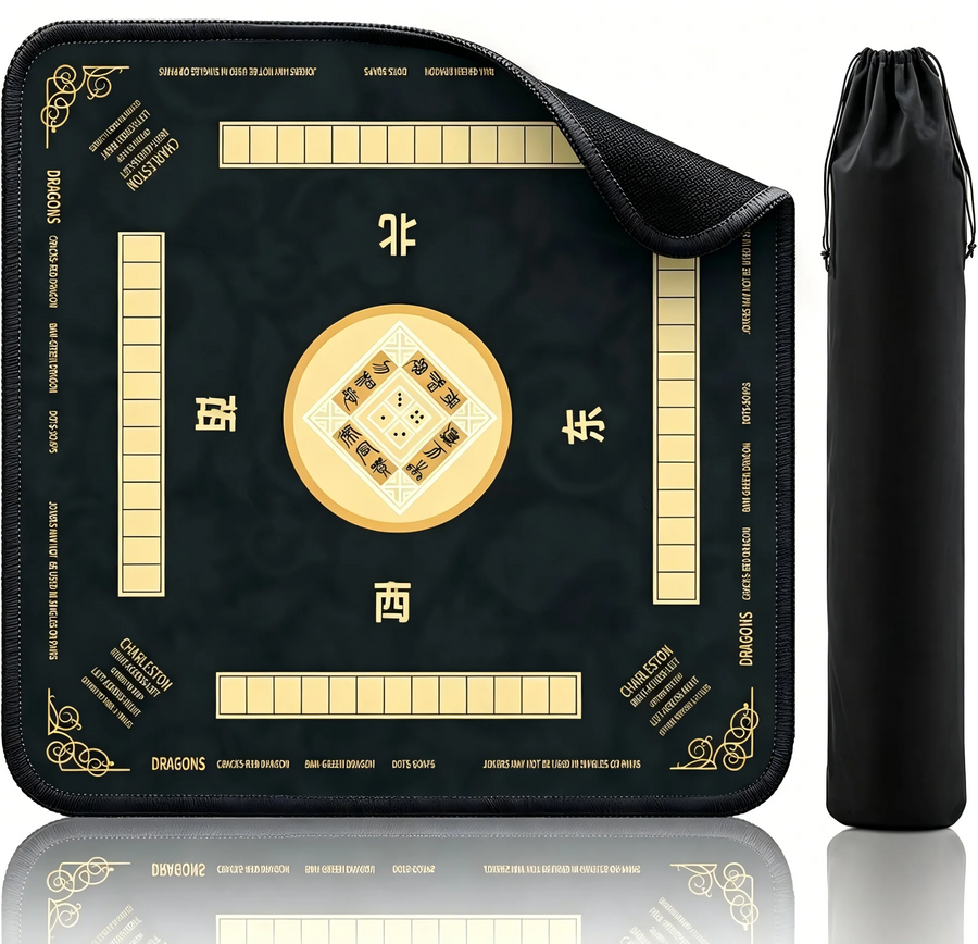 American Mahjong Table Mat with Carrying Bag, Rubber, Non-Slip, Quiet, Non-Staining