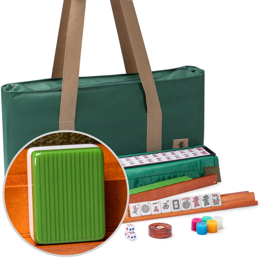 American Mahjong Set with Quilted Polyurethane Bag and 166 Tile Storage Case, view 4