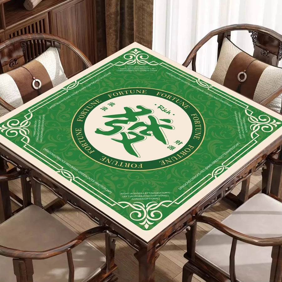 American Mahjong Mat with Storage Bag, Square Rubber, Non-Slip, Noise Reducing, Pink Bow, view 12