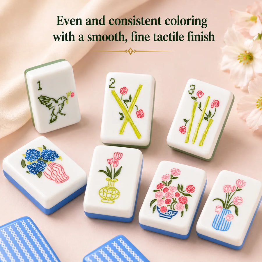 American Mahjong Set, 166 Tiles, 4 Layer Acrylic, Contemporary Blue Design, view 4
