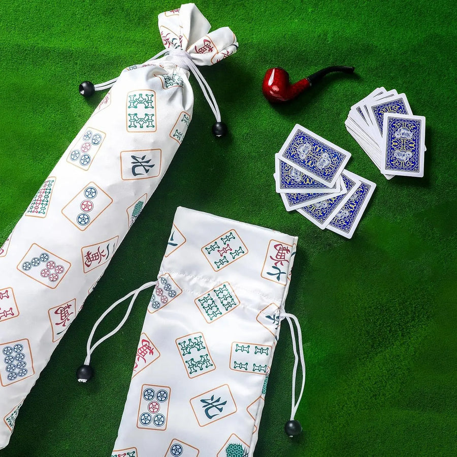Mahjong Storage Bag with Drawstring Closure, Patterned Design, view 6