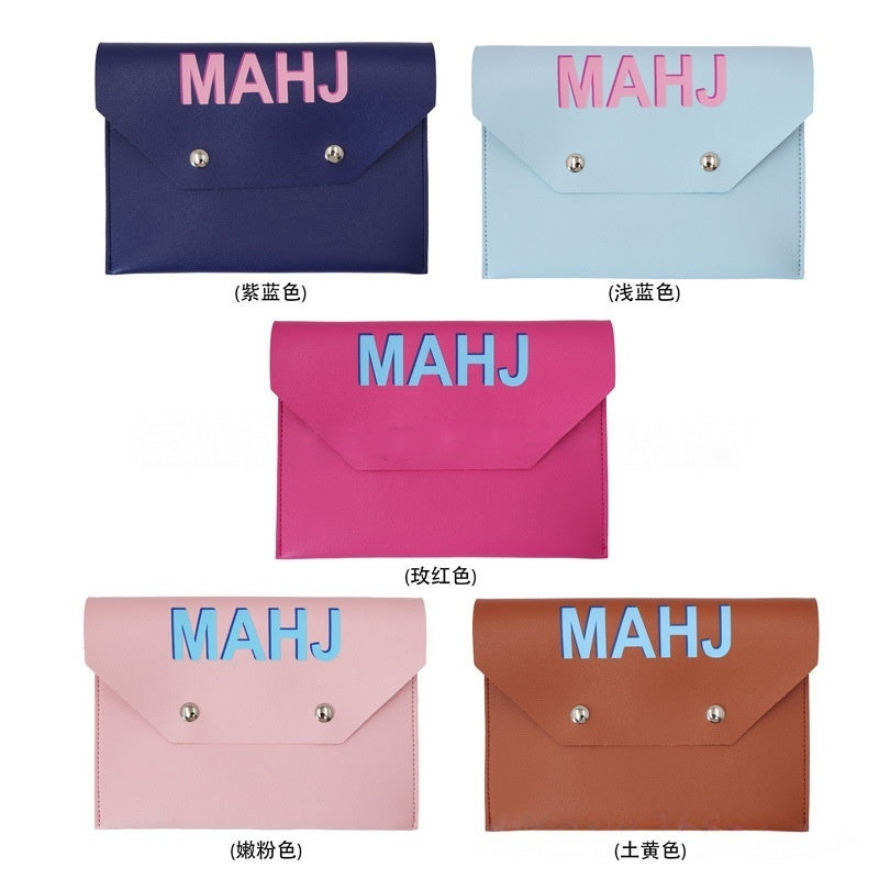 Mahjong Card Holder Pouch with Magnetic Closure, Portable Travel Bag, Multi-Color, view 5