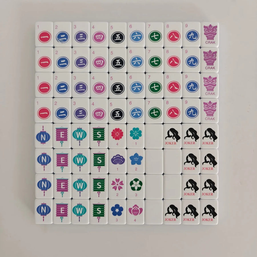 American Mahjong Set, 160 Tiles, 4 Layer Acrylic, Blue, with Cardboard Box, view 3