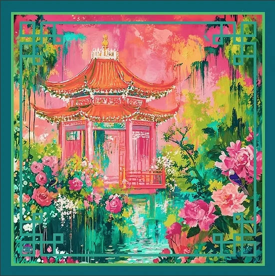 Mahjong Mat, 31.5 x 31.5 Inch (80 cm) Rubber, Chinese Style Crane and Clouds, view 5