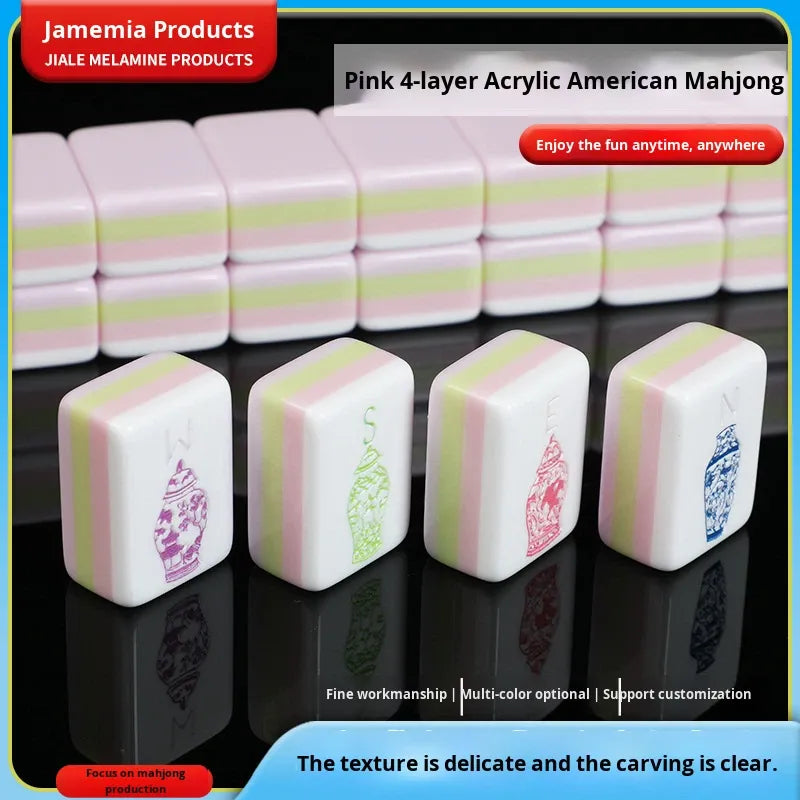 American Mahjong Set, 160 Tiles, 4 Layer Acrylic, Lavender Purple Lilac, view 3