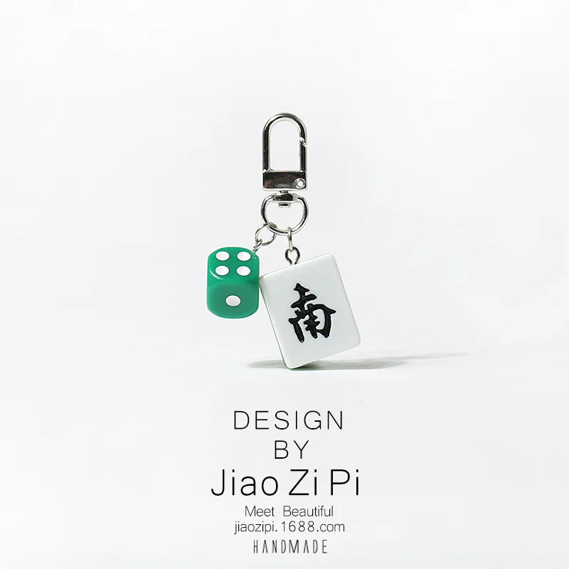 Mahjong Keychain, Red Dragon Tile Pendant, Bag Charm for Backpacks, view 11