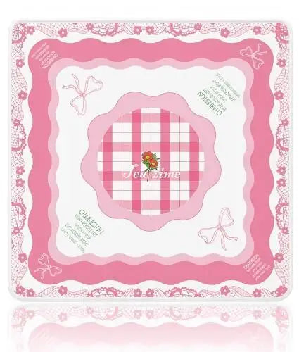 Mahjong Table Mat, Rubber Tablecloth for Mahjong Tiles, Emerald Green Pattern