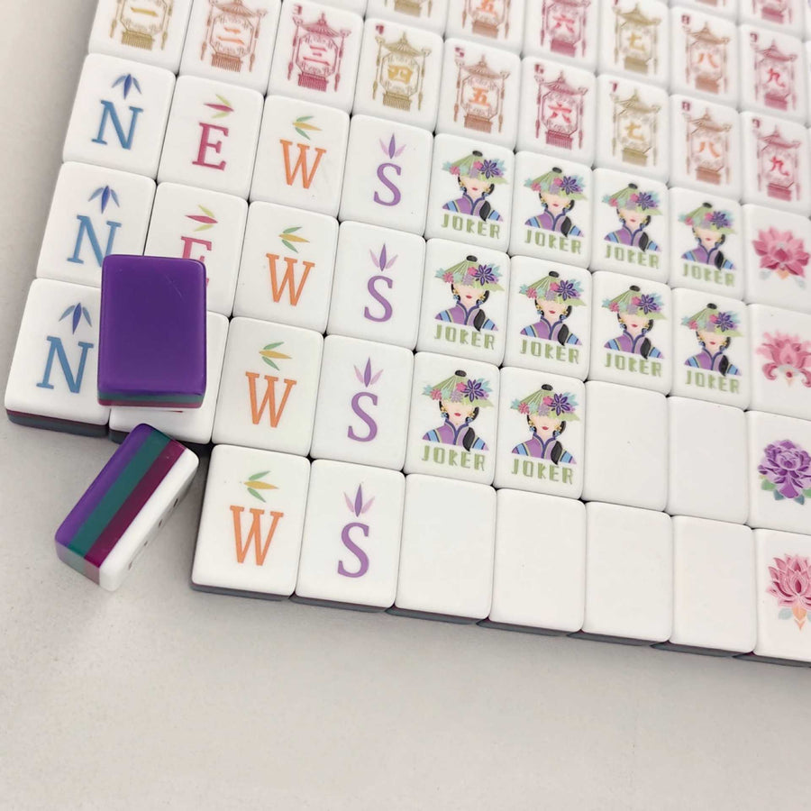 American Mahjong Tile Set, Acrylic Tiles, Purple, for Beginners, view 4