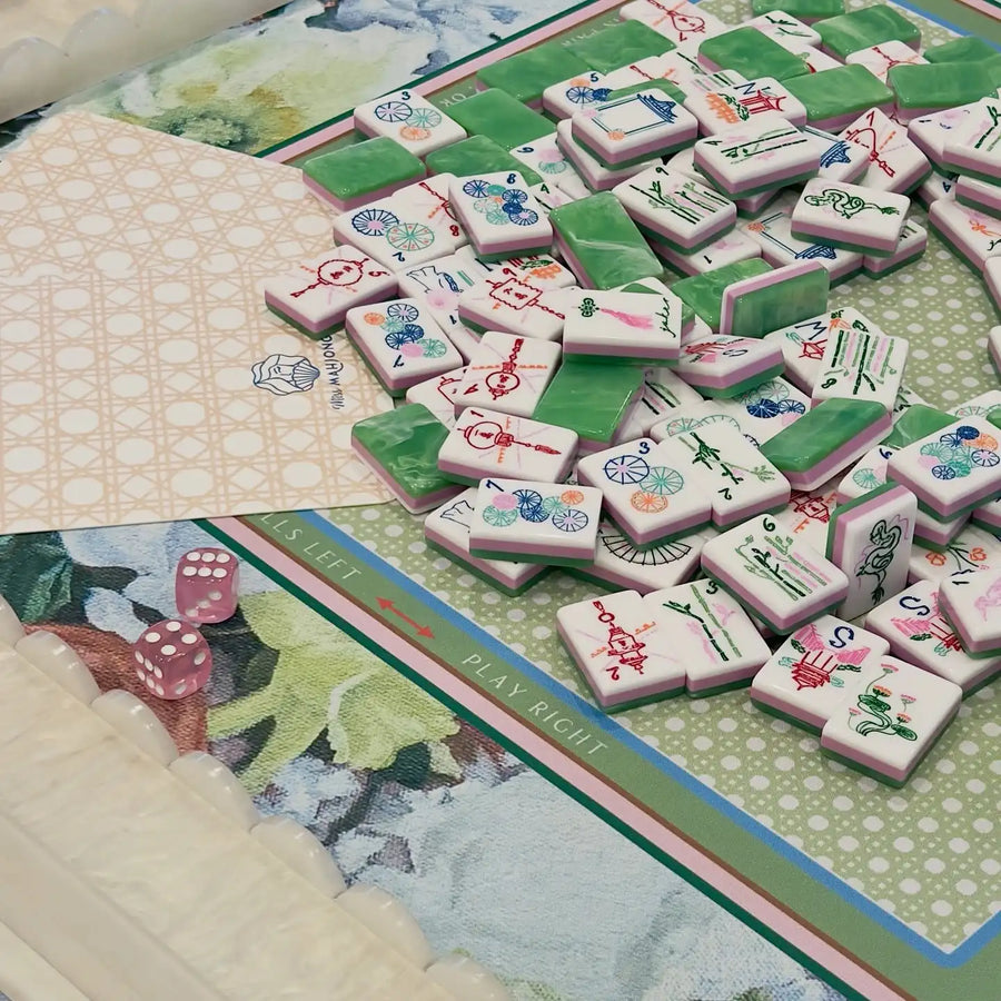 American Mahjong Tile Set, 160 Acrylic Tiles for 4 Players, Jade Green, view 2