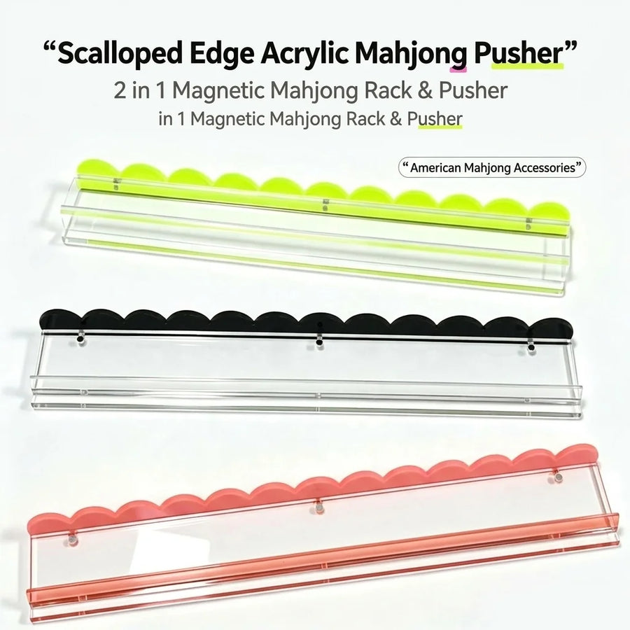 Mahjong Racks, Set of 4, Magnetic Clear Acrylic Tile Racks, Classic Style, view 2