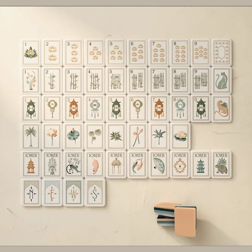 American Mahjong Tile Set, 160 Pieces, Acrylic Tiles with Crane Design, view 10