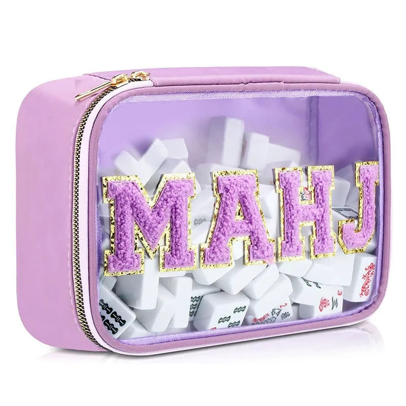 American Mahjong Storage Bag with Clear Window, Large Capacity Travel Carry Case for Tile Set, view 8