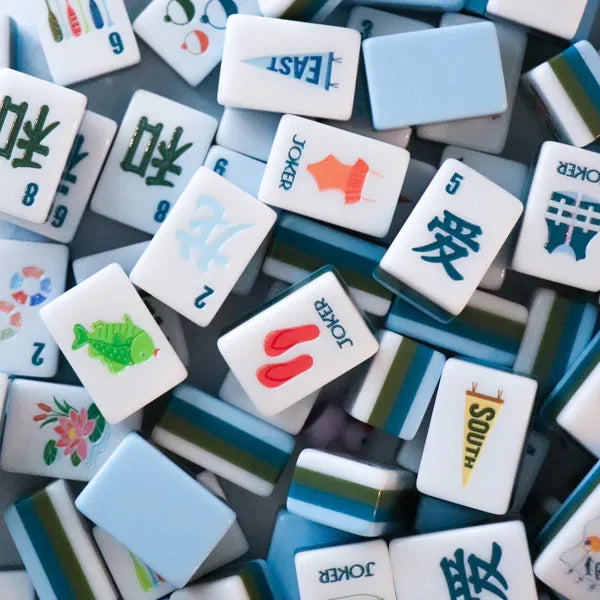 American Mahjong Set, 4 Layer Light Blue Acrylic Tiles, Complete Set, view 4